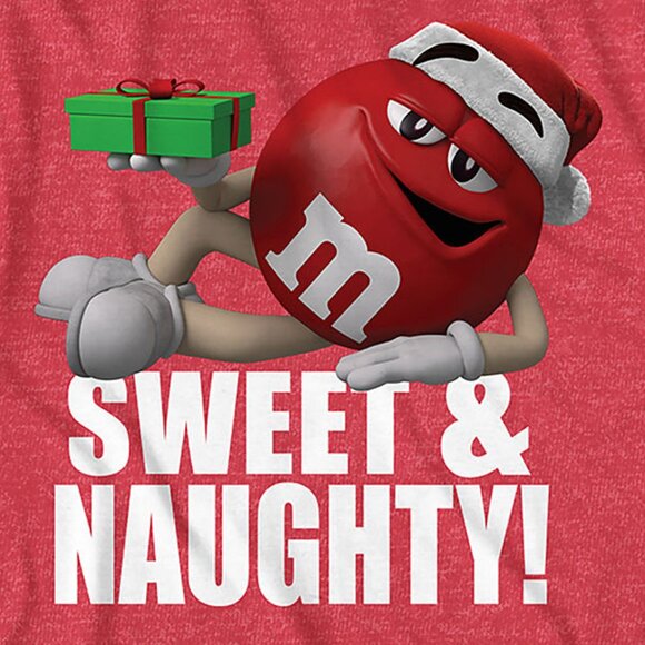 New! M&M's Christmas T-Shirt Sweet & Naughty! - Picture 2 of 2